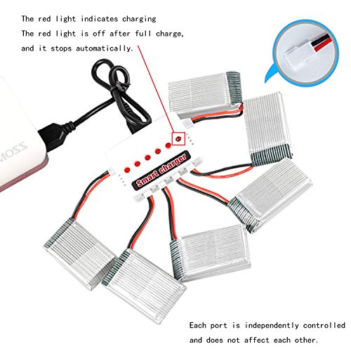 Maxmoral 1PC 6 in 1 Max 2.5A Current Input 3.7V Lipo Battery Fast Charger for RC Drone - Image 5