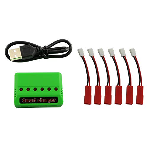 Maxmoral 1PC 6 in 1 Max 2.5A Current Input 3.7V Lipo Battery Fast Charger for RC Drone - Image 1