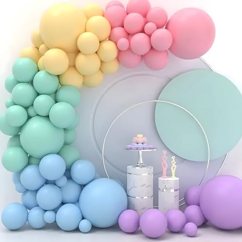 Juzfun Pastel Balloons for Birthday Decoration Kit Multicolor 20 Pcs Durable and Helium Quality Balloon Wedding Anniversary Party Baby Shower Graduation Celebration Kids Events Photo Booth Decor - Image 4