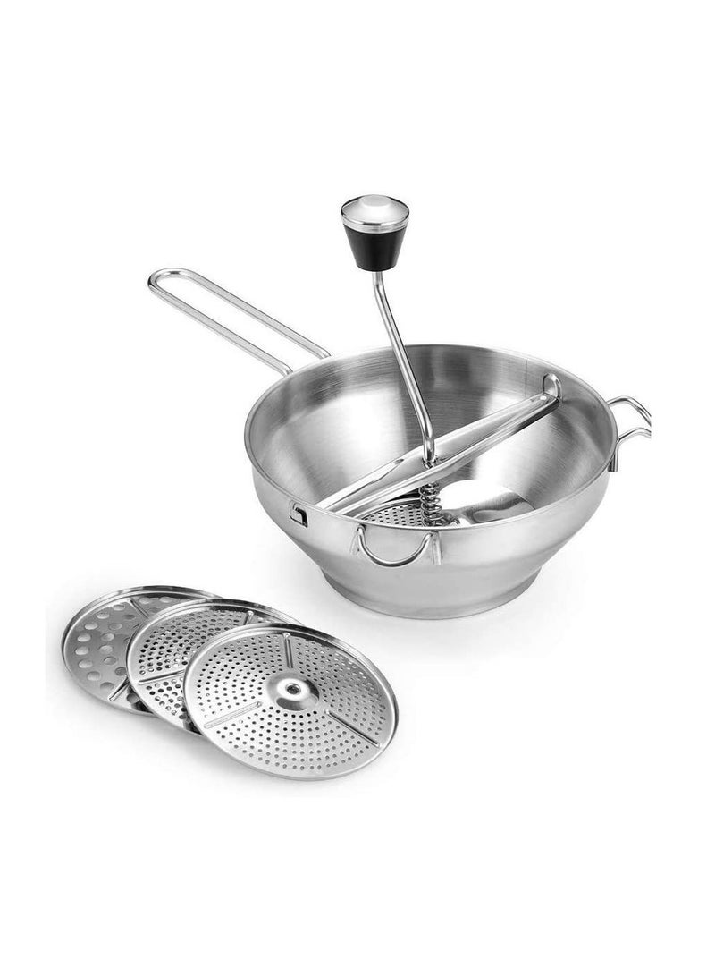 General Food Mill Stainless Steel, Potato Ricer for Mashed Potatoes, with 3 Food Grinder Discs, Grain Mill Hand Crank for Mashing, Straining & Grating Fruits & Vegetables  - Image 5