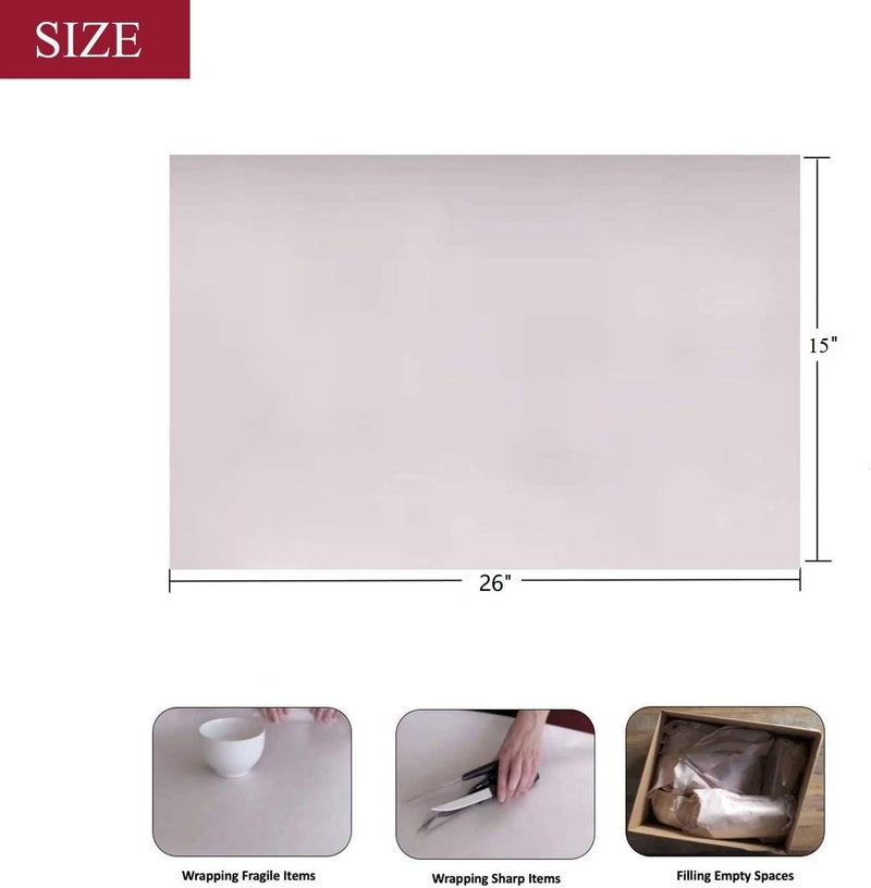 WAUPPY Newsprint Packing Paper Sheets for Moving, Shipping, Box Filler, Wrapping and Protecting Fragile Items 2.6 Lbs (100 Sheets, 26” x 15”) - Image 2