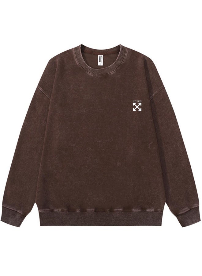 OFF-WHITE Men's and women's long-sleeved sweater with loose off-shoulder round neck - Image 3