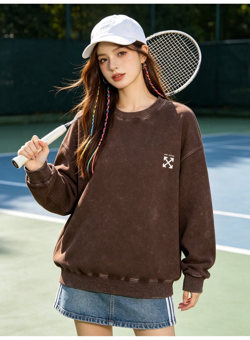 OFF-WHITE Men's and women's long-sleeved sweater with loose off-shoulder round neck - Image 2
