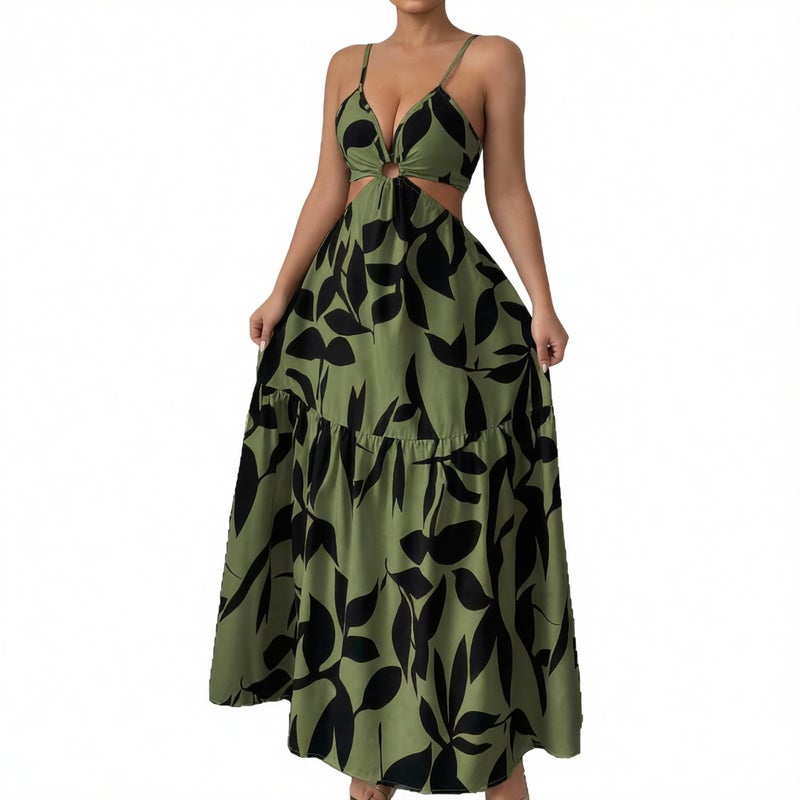 Floral Print Sleeveless Backless Summer Dress for Women - Image 2