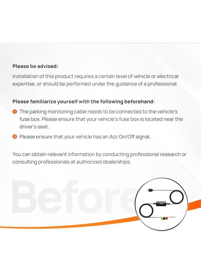 Hardwire Kit UP03, 10ft Mini USB for Car Dash Cams, 12V-30V to 5V/2.4A, Low Voltage Protection,Surveillance Power Supply for Dash Cam M500 A810 X200 X800 A500S A800S A200 - Image 2