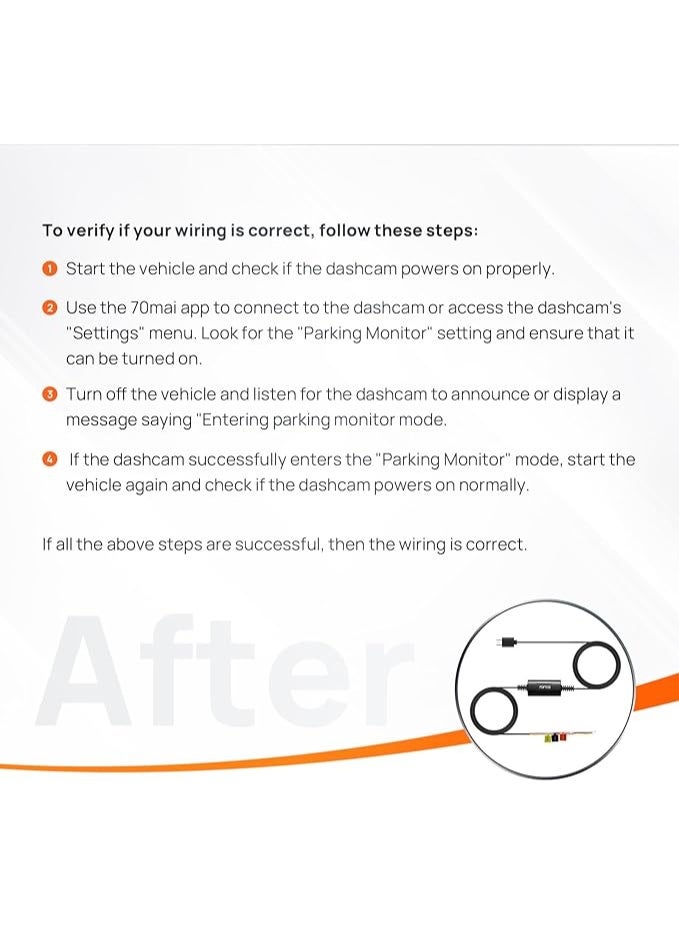 Hardwire Kit UP03, 10ft Mini USB for Car Dash Cams, 12V-30V to 5V/2.4A, Low Voltage Protection,Surveillance Power Supply for Dash Cam M500 A810 X200 X800 A500S A800S A200 - Image 3