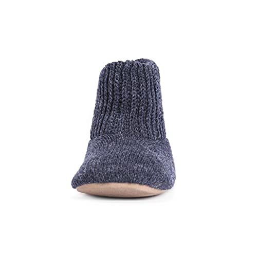 MUK LUKS Men's Morty Ragg Wool Slipper Sock, Navy, Small - Image 5
