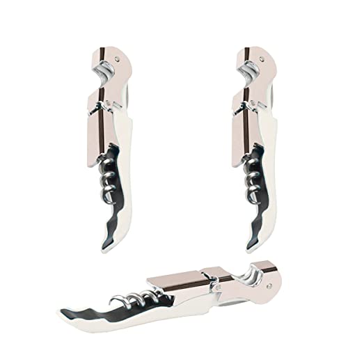 Kit-Home Professional Waiter Corkscrew Wine Openers Set 4 PCSUpgraded with Heavy Duty Stainless Steel Hinges Wine Key for Restaurant Waiters Sommelier Bartenders White 2 Packs