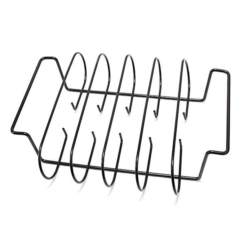 Steak Rack Holds 4 Steak BBQ Stand Rib Rack with 2 Handle Oven Charcoal Grill Smoker Grill - Image 1
