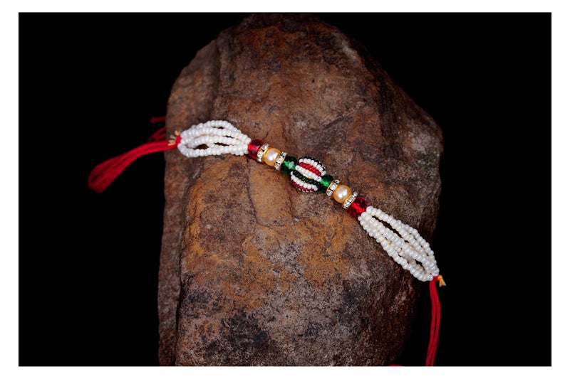 JFL JFL Unisex Adult - Jewellery for Less Handmade Rakhi Combo Couple Pair Set Fancy Rakhi Bracelet with Roli Chawal Raksha Bandhan with Hand Written Card  - Image 4