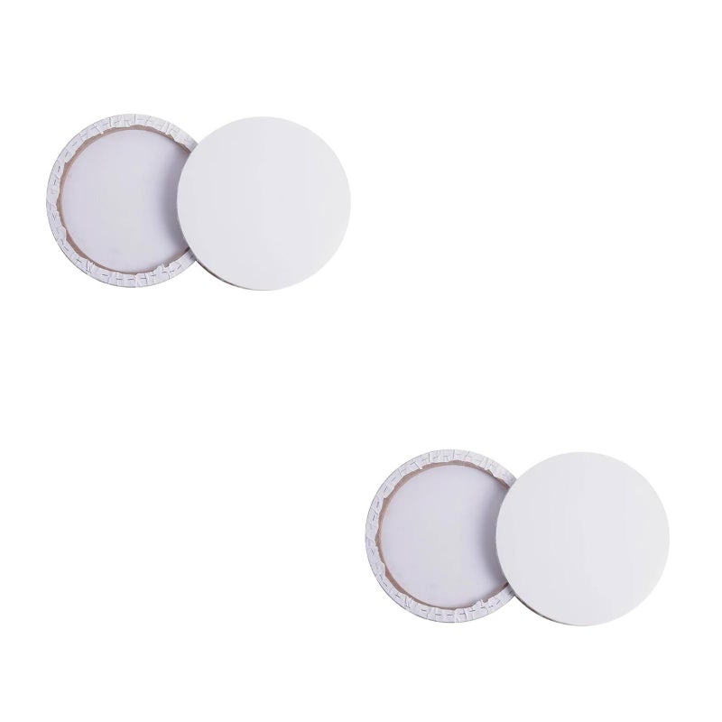 2pcs 30cm Painting Frame Cotton Round Thick Stretched Canvas Frame for Drawing Painting DIY (White) - Image 5