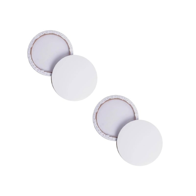 2pcs 30cm Painting Frame Cotton Round Thick Stretched Canvas Frame for Drawing Painting DIY (White) - Image 1