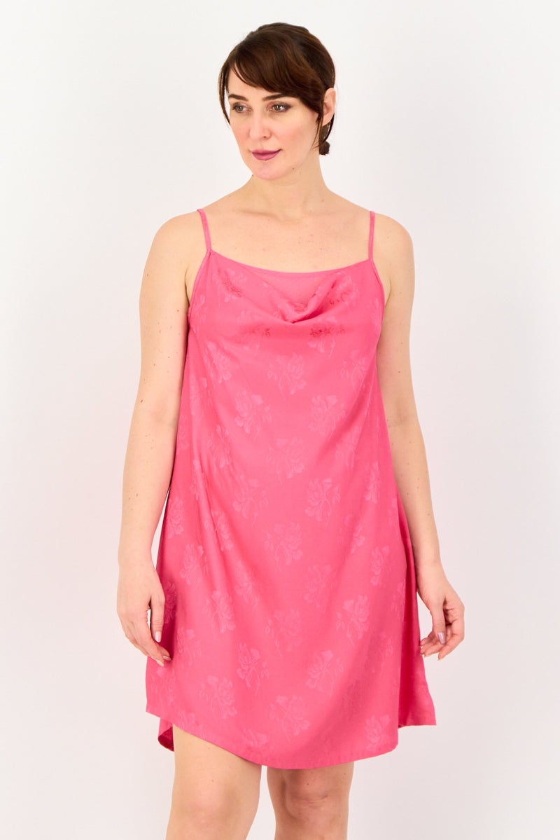 zivame Women Textured Sleeveless Sleeping Dress, Pink - Image 1