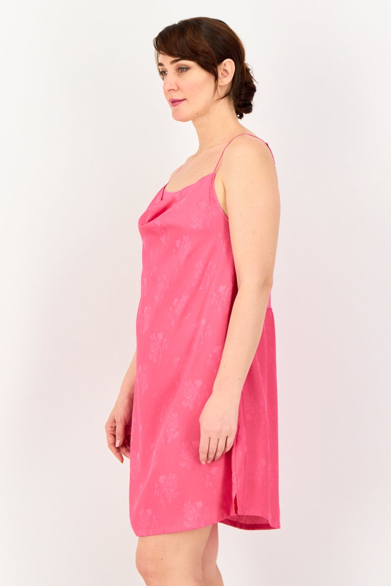 zivame Women Textured Sleeveless Sleeping Dress, Pink - Image 2
