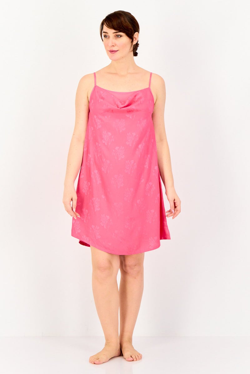 zivame Women Textured Sleeveless Sleeping Dress, Pink - Image 4