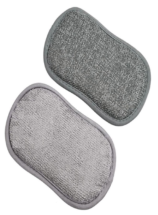 THEA Multi-Purpose Scrub Sponge Pad (Pack of 2) - Non-Scratch Reusable Microfiber Scrubber for Kitchen Utensils, Dish Wash, Bathroom Cleaning, Steel Wool Alternative, Scrub Wipes & Pads - Image 1