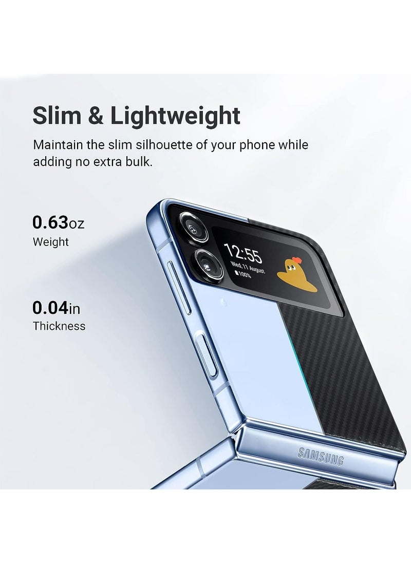 PITAKA Z Flip 4 Case Compatible with MagSafe, Slim & Light Galaxy Z Flip 4 Case with a Case-Less Touch Feeling, 600D Aramid Fiber Made Fusion Weaving MagEZ Case 3 - Rhapsody  - Image 3