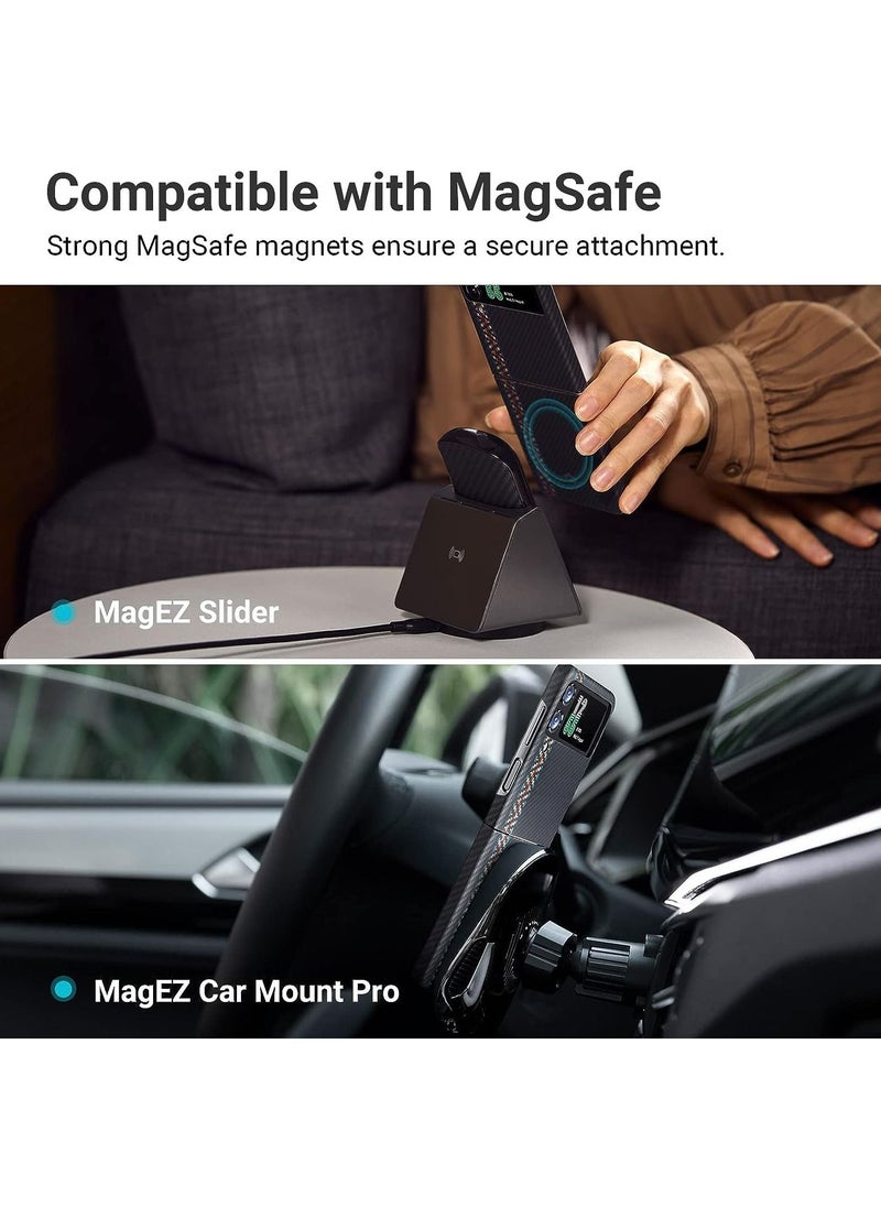 Z Flip 4 Case Compatible with MagSafe, Slim & Light Galaxy Z Flip 4 Case with a Case-Less Touch Feeling, 600D Aramid Fiber Made Fusion Weaving MagEZ Case 3 - Rhapsody