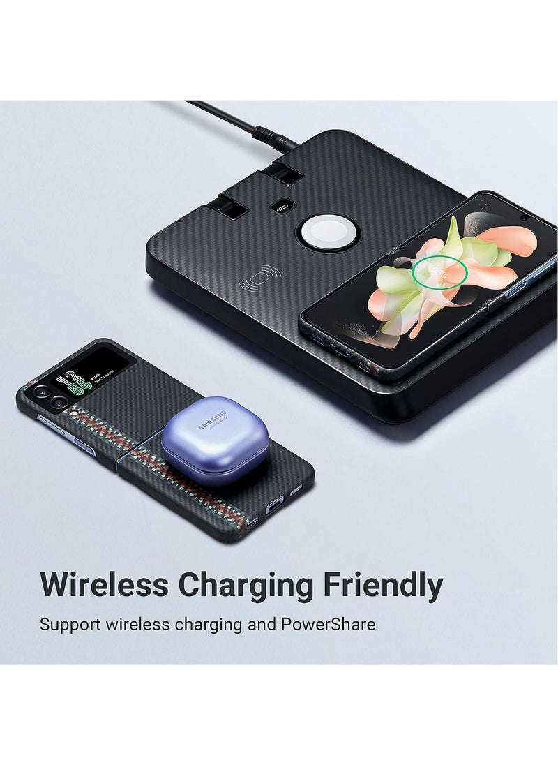 Z Flip 4 Case Compatible with MagSafe, Slim & Light Galaxy Z Flip 4 Case with a Case-Less Touch Feeling, 600D Aramid Fiber Made Fusion Weaving MagEZ Case 3 - Rhapsody