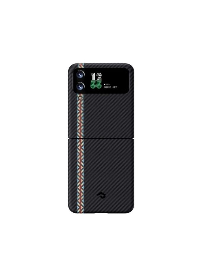 PITAKA Z Flip 4 Case Compatible with MagSafe, Slim & Light Galaxy Z Flip 4 Case with a Case-Less Touch Feeling, 600D Aramid Fiber Made Fusion Weaving MagEZ Case 3 - Rhapsody  - Image 5