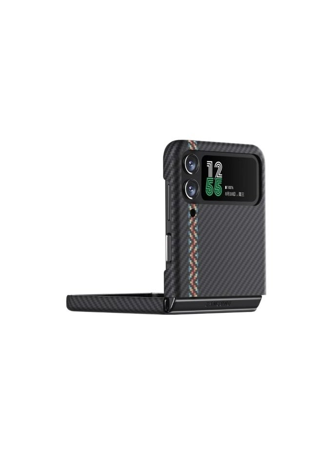 Z Flip 4 Case Compatible with MagSafe, Slim & Light Galaxy Z Flip 4 Case with a Case-Less Touch Feeling, 600D Aramid Fiber Made Fusion Weaving MagEZ Case 3 - Rhapsody