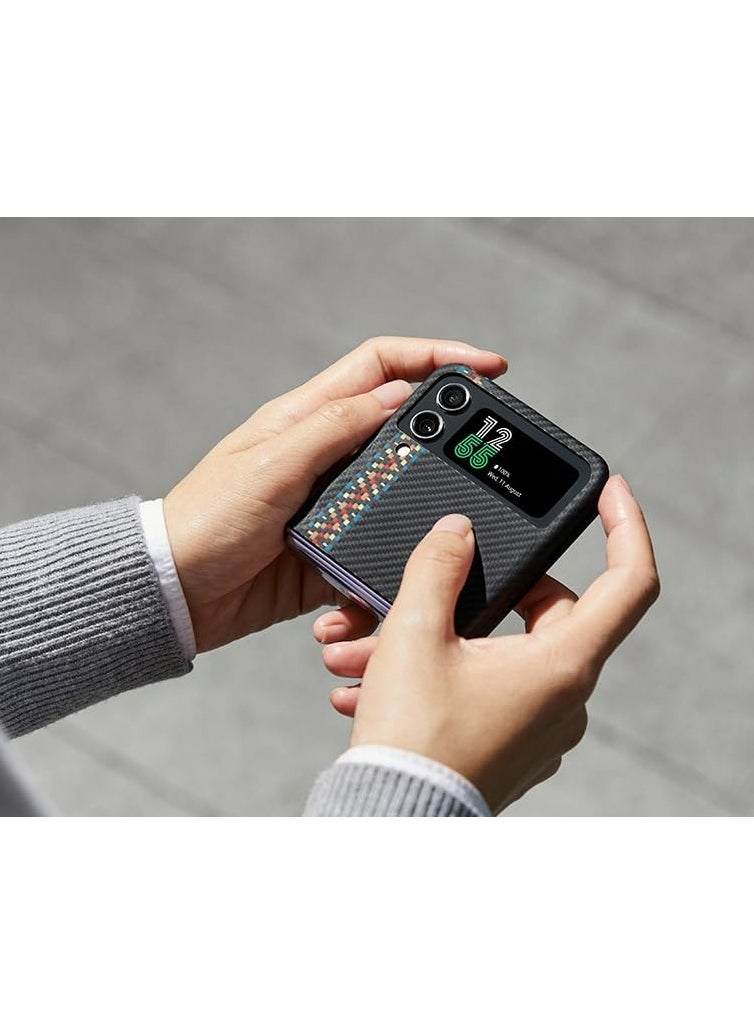Z Flip 4 Case Compatible with MagSafe, Slim & Light Galaxy Z Flip 4 Case with a Case-Less Touch Feeling, 600D Aramid Fiber Made Fusion Weaving MagEZ Case 3 - Rhapsody