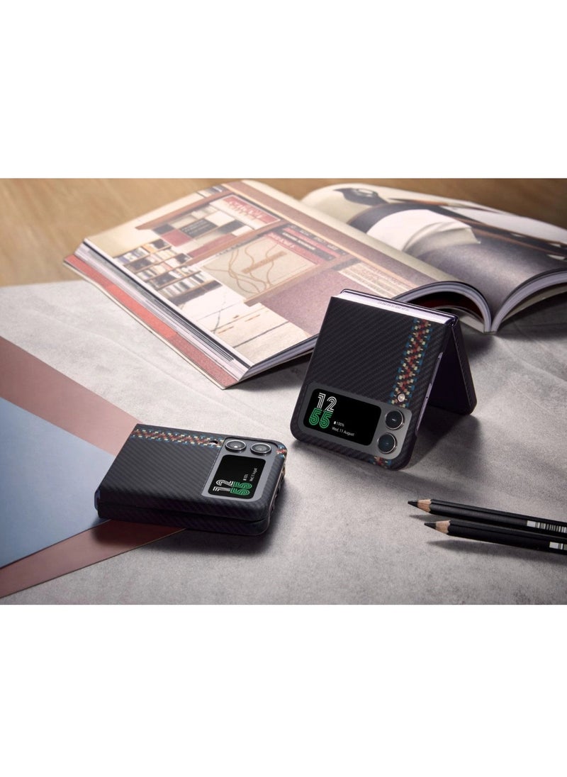 Z Flip 4 Case Compatible with MagSafe, Slim & Light Galaxy Z Flip 4 Case with a Case-Less Touch Feeling, 600D Aramid Fiber Made Fusion Weaving MagEZ Case 3 - Rhapsody