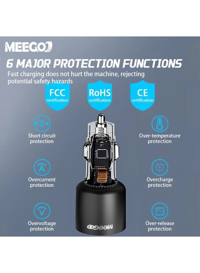 Meegoo شاحن سيارة MeeGoo سريع 3 منافذ 100 واط PD/QC3.0 بهيكل معدني للهاتف/اللابتوب/الدرون - Image 5