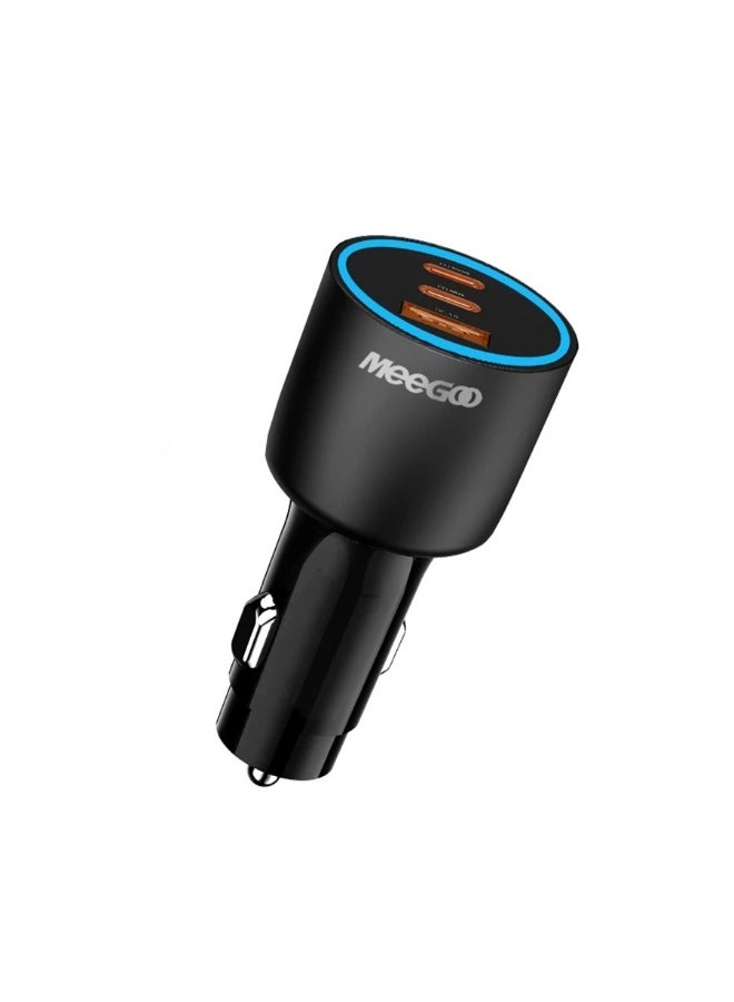 Meegoo شاحن سيارة MeeGoo سريع 3 منافذ 100 واط PD/QC3.0 بهيكل معدني للهاتف/اللابتوب/الدرون - Image 1