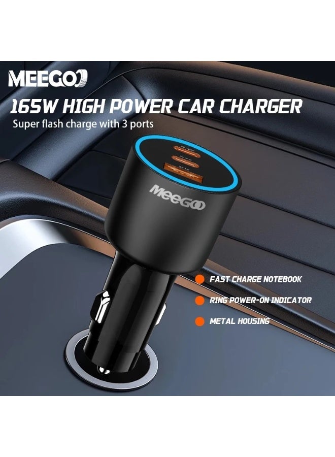 Meegoo شاحن سيارة MeeGoo سريع 3 منافذ 100 واط PD/QC3.0 بهيكل معدني للهاتف/اللابتوب/الدرون - Image 2