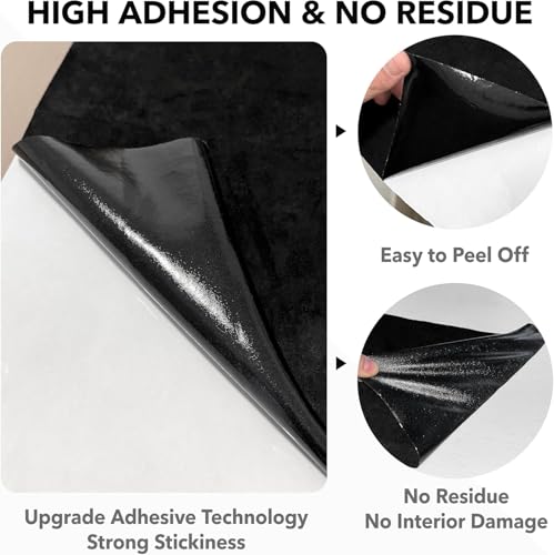 XCMVCN 17x72 inch Premium Black Suede Fabric Wrap, Self-Adhesive Microfiber and Synthetic Suede - Stretch Film Fabric for Car and Home Decorate - Image 3