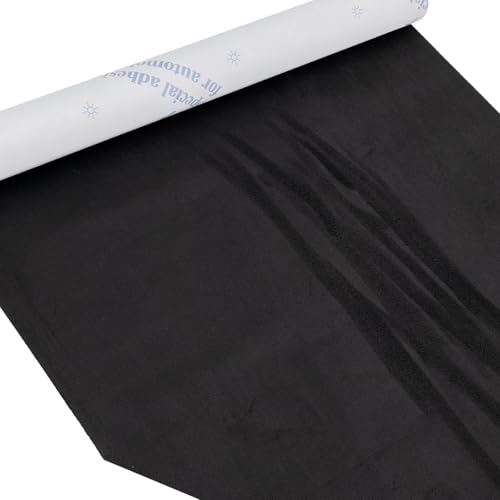 XCMVCN 17x72 inch Premium Black Suede Fabric Wrap, Self-Adhesive Microfiber and Synthetic Suede - Stretch Film Fabric for Car and Home Decorate - Image 1