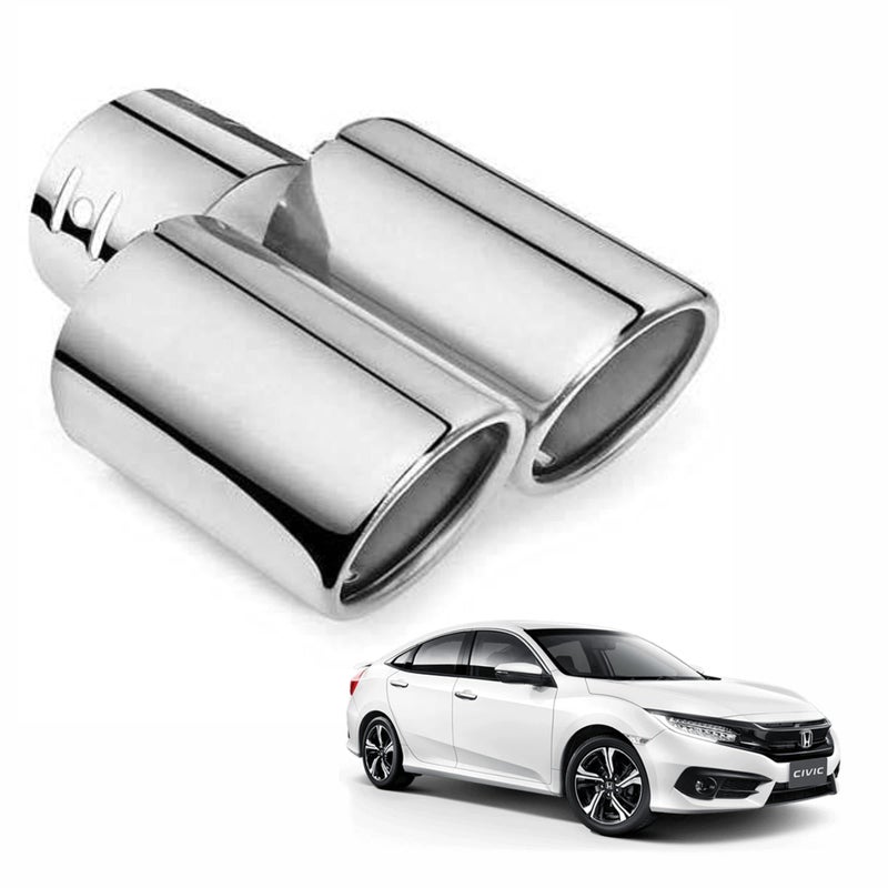 Asryd Dual Silencer Exhaust Tip Pipe Rustproof Stainless Steel Muffler Tail End Outlet 1Pcs For Honda Civic - Image 4