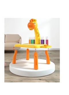 Generic Child Learning Desk with Smart Projector, Learning Projection Painting Machine Drawing Playset for Kids Preschoolers Girls and Boys Ages 3 4 5 6 Years, Yellow Giraffe Design  - Image 5