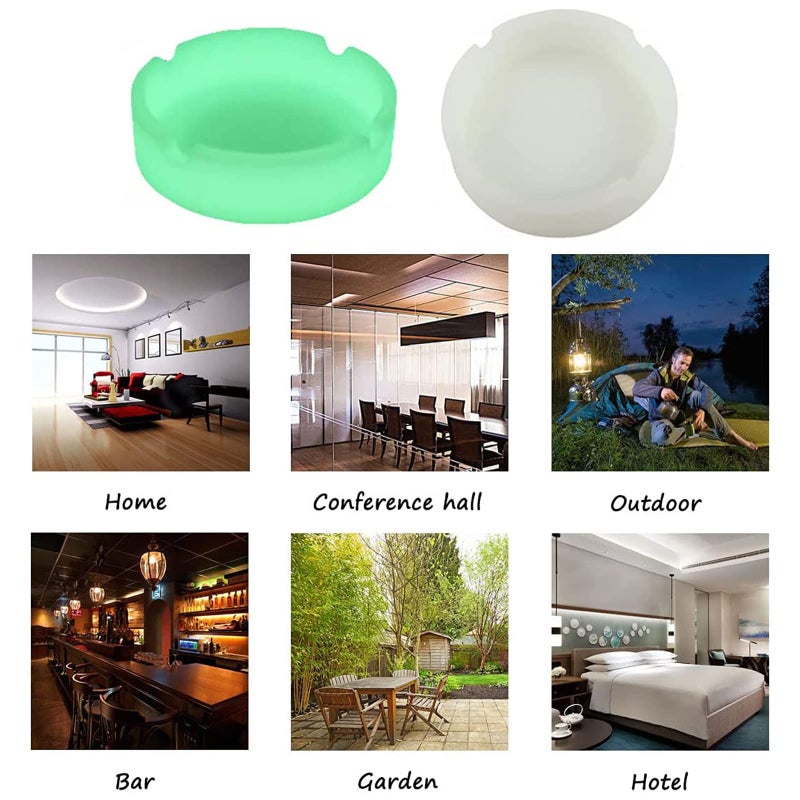 HOWDIA Silicone Ashtray HOWDIA Luminous Ash Tray, Small Ashtrays for Outside Patio Glow In The Dark Ashtray Cute Home Ash Trays High Temperature Heat Resistant, 3 Pack - Image 5