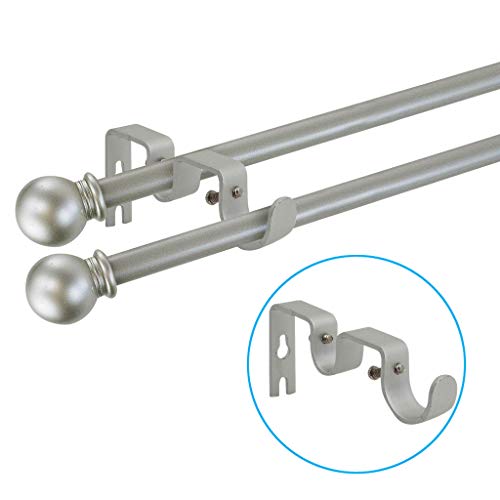 TLBTEK 6PCS Silver Curtain Rod Brackets, Heavy Duty, Adjustable Holders for Windows, Bedrooms, Home - Image 4