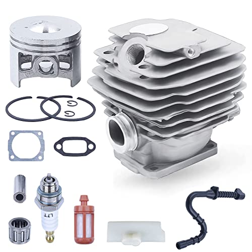 Adefol 46mm Chainsaw Super AV WB Cylinder Piston Gasket Kit For Stihl 028 with Fuel Line Fuel Filter Spark Plug Cylinder Gasket Muffler Gasket Needle Bearing Bar Stripe Replacement parts for 1118 020 1203 - Image 1