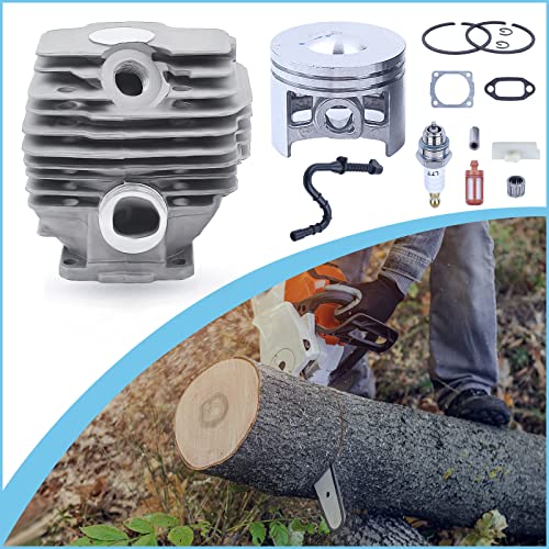 Adefol 46mm Chainsaw Super AV WB Cylinder Piston Gasket Kit For Stihl 028 with Fuel Line Fuel Filter Spark Plug Cylinder Gasket Muffler Gasket Needle Bearing Bar Stripe Replacement parts for 1118 020 1203 - Image 3