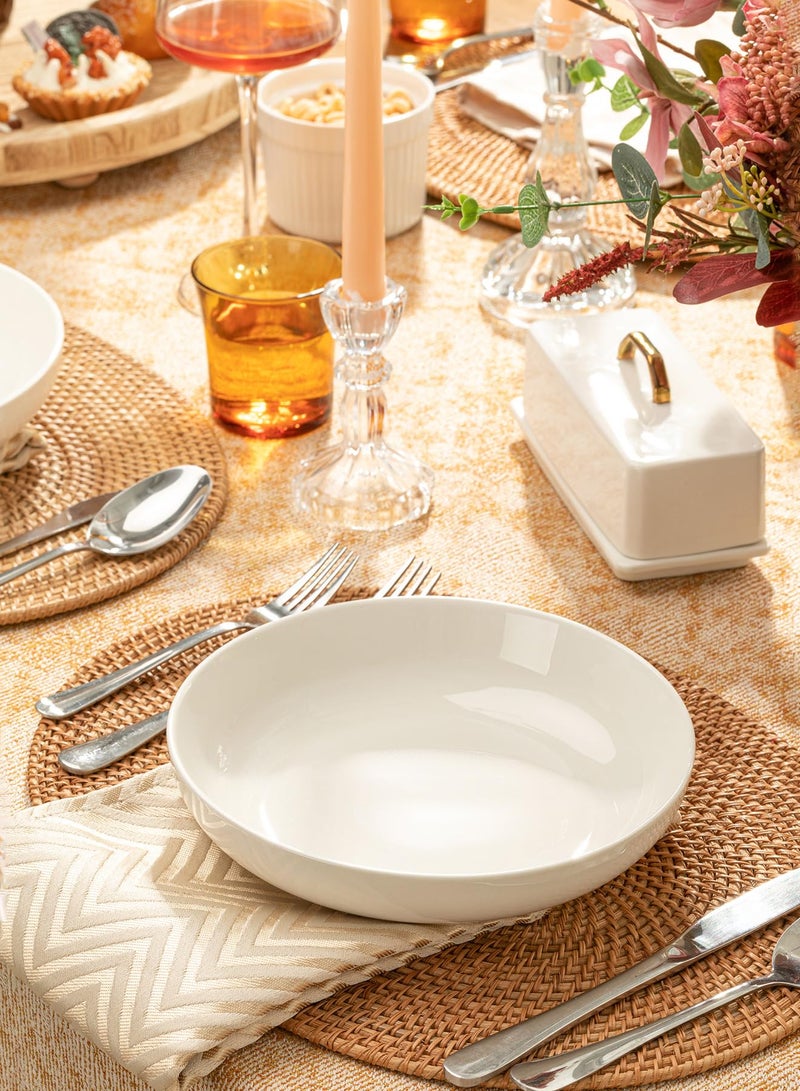 Sweese Pasta Bowls  22 Ounce Salad White Serving Bowls Set of 6  7.6 Inch Porcelain Plates for Serving Dinner  Salad - Microwave Dishwasher Safe - Image 3