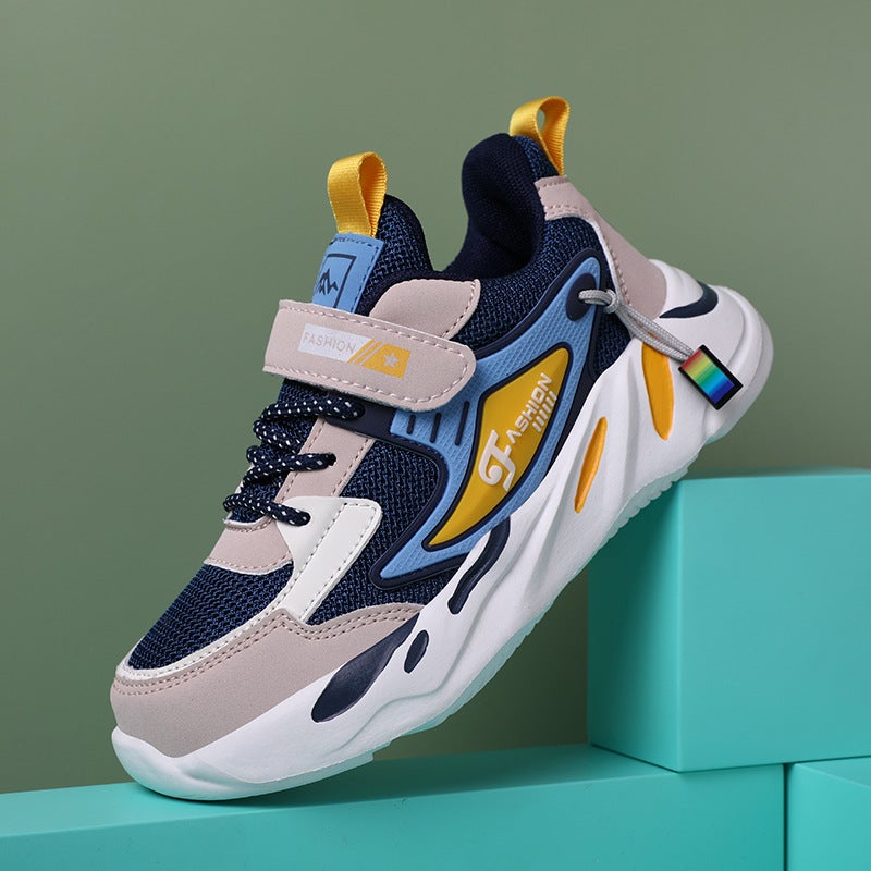 Children'S Shoes Boys' Sneaker Waterproof Leather Casual Running Shoes For Primary School Students Lightweight Soft Sole Large And Large Children'S Torre Shoes - Image 1