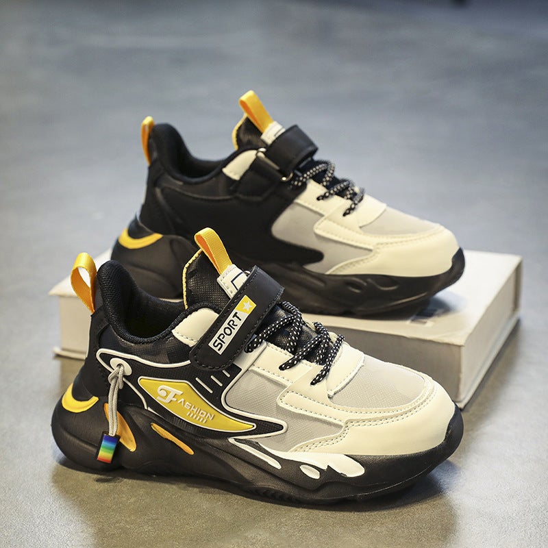 Children'S Shoes Boys' Sneaker Waterproof Leather Casual Running Shoes For Primary School Students Lightweight Soft Sole Large And Large Children'S Torre Shoes - Image 2