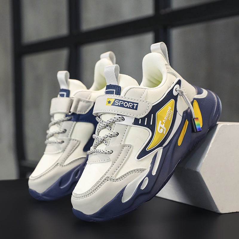 Children'S Shoes Boys' Sneaker Waterproof Leather Casual Running Shoes For Primary School Students Lightweight Soft Sole Large And Large Children'S Torre Shoes - Image 5