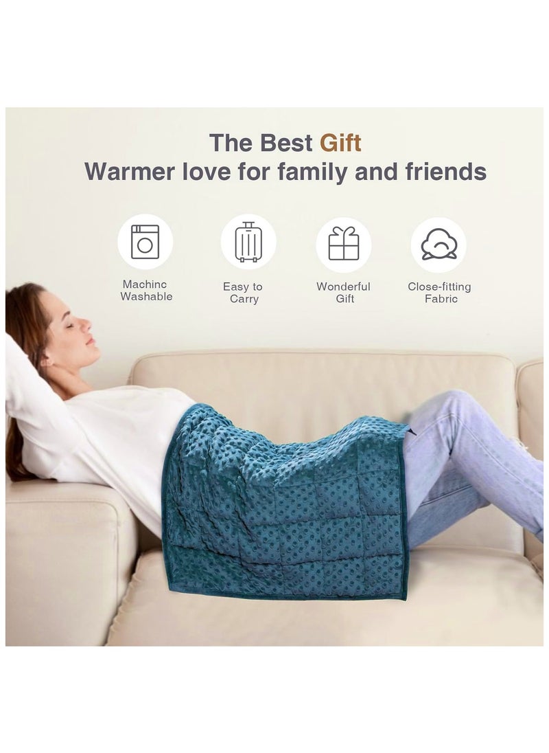 Fabienne Weighted Lap Blanket 5Lbs Dotted Minky Fabric 56x48 cm Teal Blue Weighted Lap Pad Ideal for Kids, Teenagers, and Adults, Supports Sensory Processing and Provides Calming Comfort for Relaxation, Focus, and Multipurpose Use  - Image 3