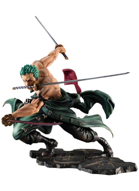 One Piece Roronoa Zoro movable figure, anime character Sauron three swords style statue character, realistic model set