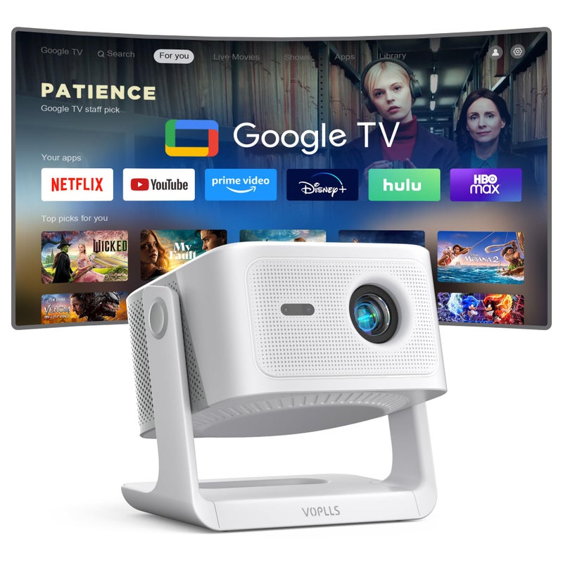 VOPLLS Official Licensed Google TV4K Smart Projector with WiFi and Bluetooth VOPLLS Outdoor Projectors with DolbyAuto Focus Portable Movie Phone Wireless Gaming Wifi Proyector for BedroomHomeCelling - Image 2