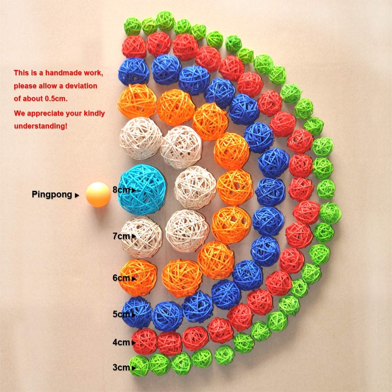 Ougual Set of 10pcs Wicker Rattan Balls Table Wedding Party Christmas Decoration (Diameter 2 Inch  White) - Image 5
