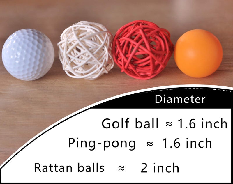 Ougual Set of 10pcs Wicker Rattan Balls Table Wedding Party Christmas Decoration (Diameter 2 Inch  White) - Image 2