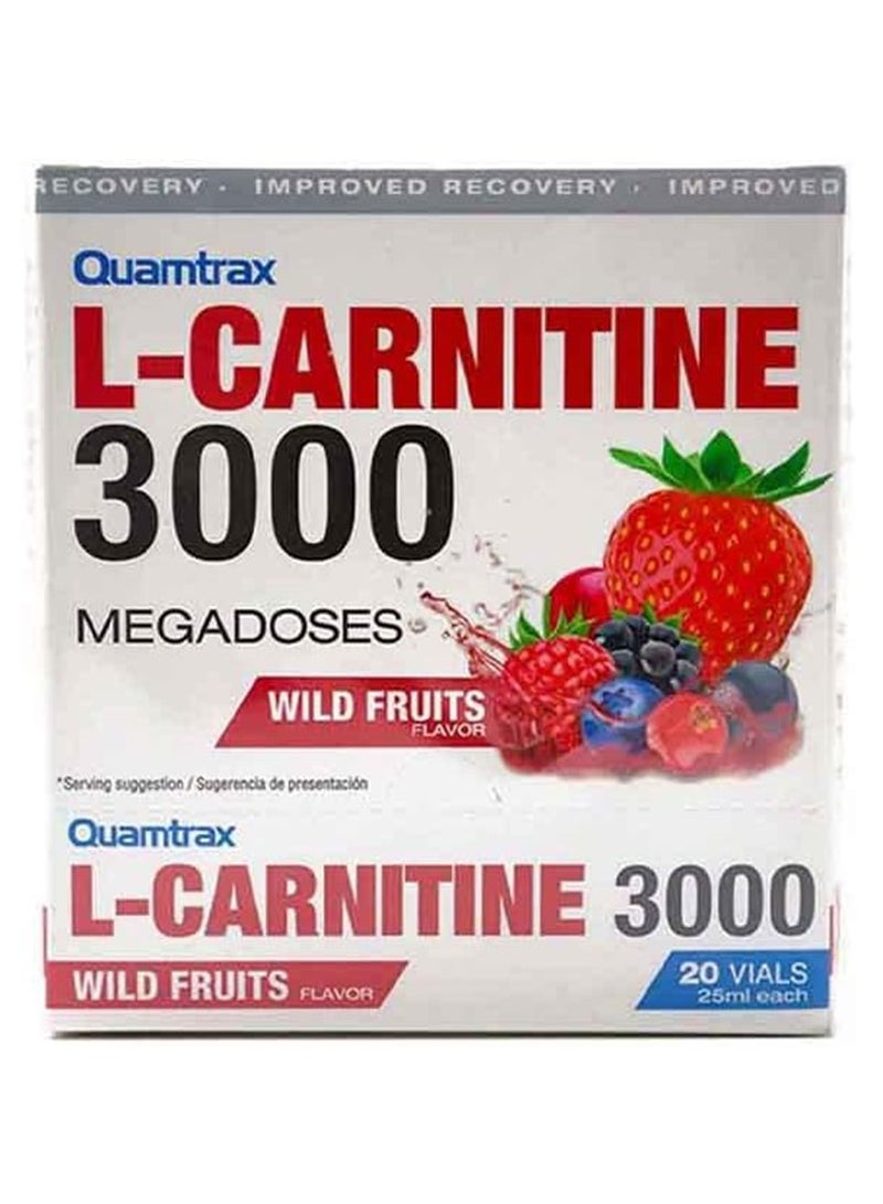 Quamtrax L-Carnitine 3000 Wild Fruits Flavor 20 Vials 25ml - Image 2