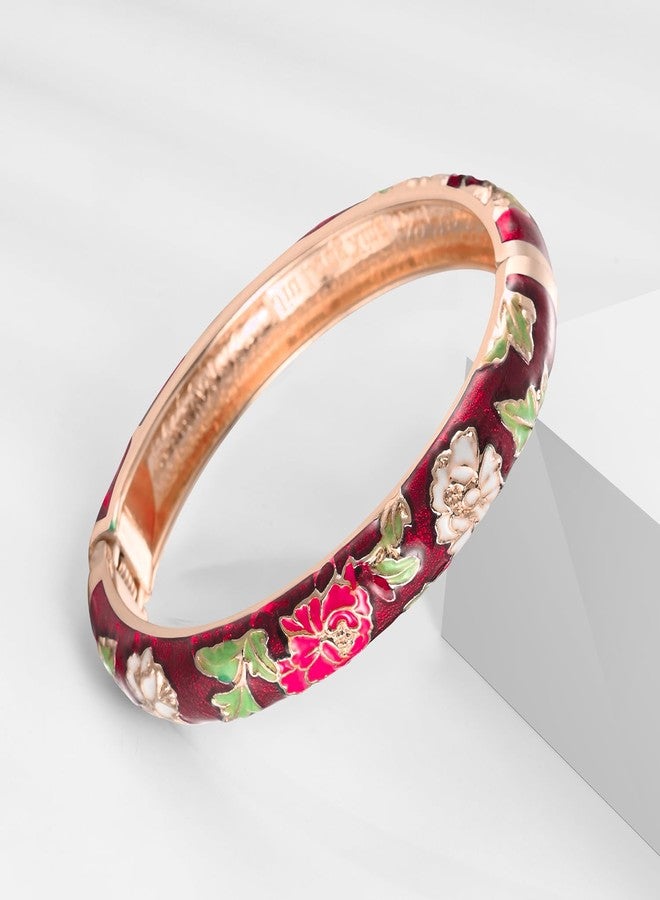 wynameleri Enamel Bangle Bracelet Red and Blue Set of 5 for Women in Gift Box - Image 3