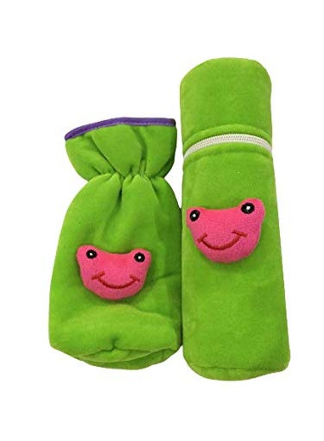 Ineffable Combo of Velvet Bottle Covers for Feeding Bottles with Cute Animal Cartoon Popup, 240ml (Green)